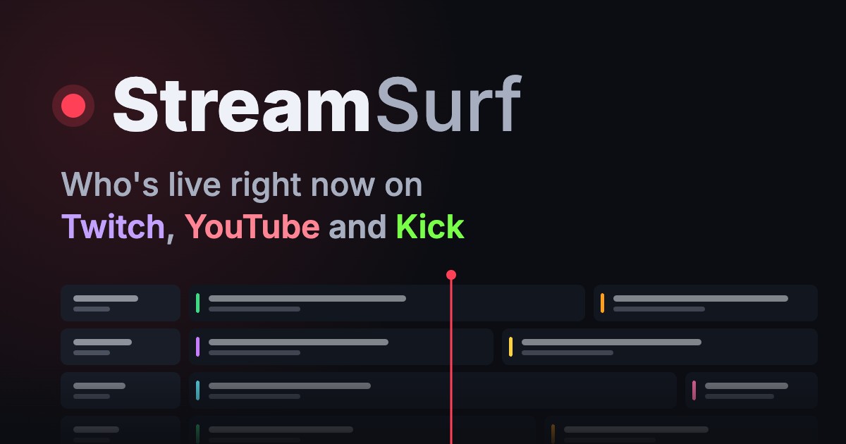 StreamSurf - I missed channel surfing, so I built a TV guide for live streams
